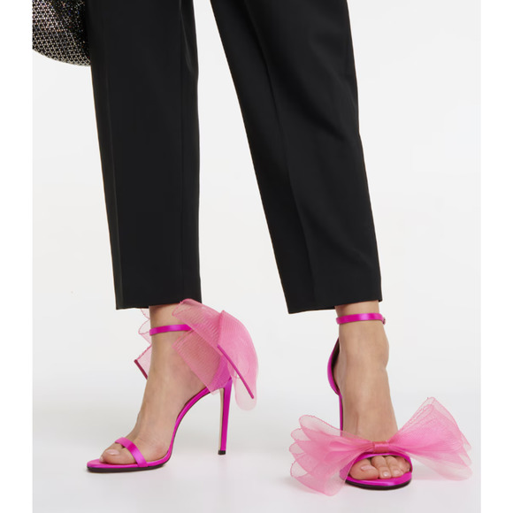 NWD Jimmy Choo Aveline 100 bow-trimmed sandals Size 37 Pink Wedding Bridal
